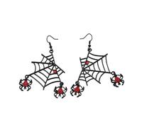 Misteriosi pipistrelli e ragni Orecchini pendenti Gioielli gotici per donne Accessorio per feste Halloween in lega Orecchini pendenti da discoteca gotica