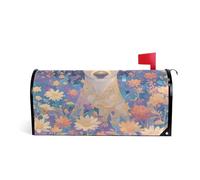 Misterioso carino cervo marrone con fiori margherita copertura cassetta postale decorativa standard magnetico per San Valentino cuthanksgiving mailbox copre magnetico dimensioni standard Caja de