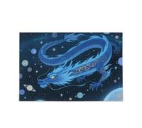Misterioso drago cinese nel pavimento blu puzzle puzzle per adulti Brain Teasing Fun & Perfect Wall Art ad alta risoluzione perfetto per serate di gioco puzzle per adulti 1000 pezzi