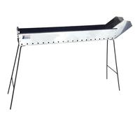 Mistermoby Barbecue Fornacella Inox da 90 Cm, Canaletta per la cottura di Arrosticini Spiedini Carne Pesce Souvlaki Kebab Skewers, piedi richiudibili, Artigianale made in Italy