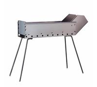 Mistermoby Fornacella Barbecue Canaletta per Arrosticini, Spiedini, Salsicce, Souvlaki, Kebab, pesce, pane - 40 CM con becco da 10 cm - Made in Italy - Artigianale e Compatta