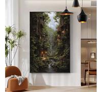 Mistero Dipingere con i Numeri Adulti Paesaggio Paint by Numbers Kits con Cornice 90x120cm Fai-da-Te Dipingere con i Numeri Adulti Kit con Pennelli e Colori Acrilici, per DecorCasa, Regalo b-644