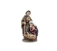 Mistero Nascita di 1 Pezzo con la Sacra Famiglia Vergine Rossa Dipinto a Mano 6x6x13 cm