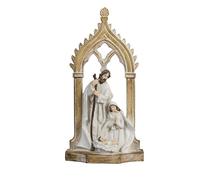 Mistero Nascita di 1 Pezzo con un Arco come Portale in Resina Crema e Oro 25x19x43 cm