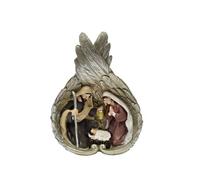 Mistero Nascita di 1 pezzo Protetto dalle ali di un angelo in resina dipinto a mano 13x4x18 cm