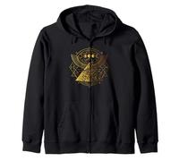 Mistico Egitto Piramide Horus Occhio Geometria Egitto Felpa con Cappuccio
