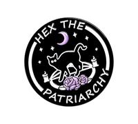 Mistico Gatti Cappello da Strega Spilla Con Lettere Smaltate Pentagramma Disegni Lega Ago Gioielli Per Le Donne Cappello Strega Gatti, Taglia unica, come descritto