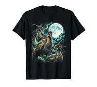 Mistico Hadeda Ibis Luna Piena Cielo Notturno Cosmico Maglietta