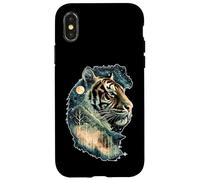 Mistico Tigre Spirito Foresta Celeste Jungle Animal Art Custodia per iPhone X/XS