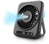 Misting Fan 5-Speed USB 120 gradi Angolo LED Display Water Spray Fan | Desktop Spray Fan - Portatile desktop fan with 5 speed settings, 4000 mAh, 120 ° regolabile angolo, piccolo USB desktop fan.