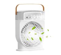 Misting Fan, Personal Cooling Mister, 5-Nozzle Air Cooler, 600ml Water Tank, Fine Spray Humidifier, Perfect for Outdoor Beach, Yoga, Meditation, Bedroom, Kitchen, or Travel Use, 26x21cm White Purple