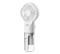 Misting Fan, Travel Cooler, Portable Rechargeable Device, 4 Speed Handheld Humidifier, Long Battery Life Camping Gear for Use Desks Hiking Summer Adventures, Black, White, Pink