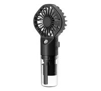 Misting Fan, Travel Cooler, Portable Rechargeable Device, 4 Speed Handheld Humidifier, Long Battery Life Camping Gear for Use Desks Hiking Summer Adventures, Black, White, Pink