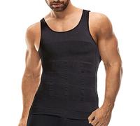 Mistirik Camicie a compressione da uomo, snellente e modellante, canottiera aderente da uomo, canottiera a compressione, nero, XL