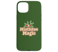 Mistletoe Magic Joyful Season Vibes Natale Vacanze Retro Custodia per iPhone 15 Plus