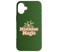 Mistletoe Magic Joyful Season Vibes Natale Vacanze Retro Custodia per iPhone 16 Plus