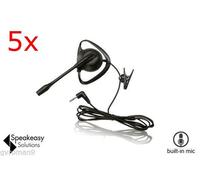 Misto Di 5 SpeakEasy Auricolari Boom Mobile 2.5mm Neri Con Microfono A Orecchio
