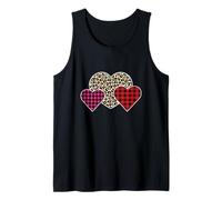 Misto Tre Fantasie Cuori Stampa Leopardata e Buffalo Plaid Canotta