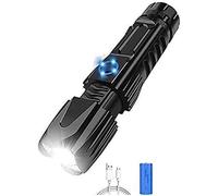 MISTPURE La torcia ricaricabile più luminosa del mondo, torcia tattica impermeabile a LED super luminosa, 5300 lumen ad alta luminosità, 4 modalità di illuminazione per campeggio, escursionismo e