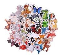 Mistree 50 Adesivi Animali Per Bambini con Open, I Bambini Possono Usare Da Soli, 6-7 CM