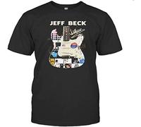 MISTT WOPII Men's Guitar Jeff Beck Band Members Signatures Casual T Shirt Print Tops Black 3XL