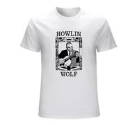 MISTT WOPII Men's Howlin Wolf Delta Blues Soul Jazz Chess Vinyl T-Shirts White XL