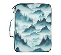 Misty Blue Green Mountains, cartella portadocumenti espandibile, resistente all'acqua, organizer per scuola e ufficio, con cartella a fisarmonica