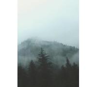 Misty Forest Notebook A4 - 100 Lined Pages, Cream Paper - Nature Journal, Writing Notebook, Minimalist Scenic Cover