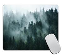 Misty Forest - Tappetino per mouse con base in gomma antiscivolo, per la natura e la montagna nebbiosa, per mouse e mouse senza fili, 9,5 x 7,9 x 0,30,5 cm