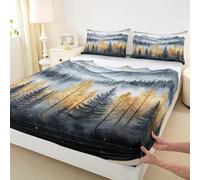 Misty Jungle Nature Plants - Set di biancheria da letto per letto king size, motivo misterioso albero di montagna, senza lenzuolo superiore, ultra morbido e traspirante, 3 pezzi