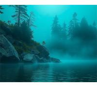 Misty Lake 1500 Piece Jigsaw Puzzles for Adults, Colourful, Challenging & Brainteasing Adult puzzles 1500 Pieces Mountains, Fun jigsaws for The Whole Family 34x22 inch