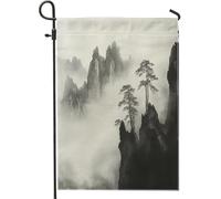 Misty Nature - Bandiere da giardino di montagna, 30,5 x 45,7 cm, double face, per esterni, paesaggio, paesaggio, standard, verticale, bandiere per casa, giardino, cortile, prato