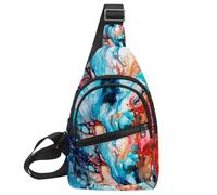 Misty Pine Forest on The Mountain Slope in a Nature Reserve Sling Bag per donne uomini Crossbody Tote Blet Borse Zaino Marsupio Borsa da viaggio, Multicolore 19, 11.8x7x1.5in/30x18x4cm