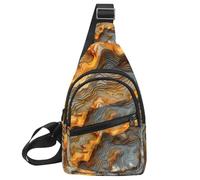 Misty Pine Forest on The Mountain Slope in a Nature Reserve Sling zaino, borsa a tracolla regolabile borsa a tracolla viaggio escursionismo zaino, Multicolore 11, 11.8x7x1.5in/30x18x4cm