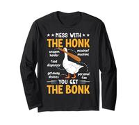 Misura con The Honk You Get The Bonk Funny Goose Anatomy Meme Maglia a Manica