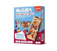 Misura Dolcesenza Barretta con Frutta Secca, Cioccolato Fondente e Frutti di Bosco - Senza Zuccheri Aggiunti, Packaging esterno in Carta Certificata FSC, Confezione da 120 gr