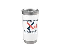 Misura due volte - Consegna una volta | Idea regalo per la Giornata mondiale della qualità Bicchiere termico in acciaio inox doppia parete