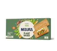 Misura Protein Crackers con Soia - Fonte di Proteine Vegetali, Farina da Filiera Italiana, Confezione esterna in Carta Certificata FSC, Confezione con 12 Porzioni
