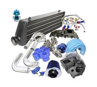 Misura per A4 B6 1.8T 02 03 04 05 Kit turbocompressore completo T3/T4 Turbo Intercooler nero Raffreddatore aria turbo Intercooler auto