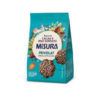 Misura Privolat Biscotti Cacao e Riso Soffiato, Senza Latte e Uova | Frollini Senza Lattosio, con Farina da Filiera Italiana, Sacchetto da 290 g