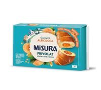Misura Privolat Cornetti all'Albicocca - Senza Latte e Uova, più Ricchi di Farcitura e di Gusto, Confezione da 298 g, 6 Pezzi
