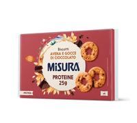 Misura Protein Biscotti con Gocce di Cioccolato e Fiocchi di Avena | Ricchi di Proteine Vegetali | Farina da Filiera Italiana | Confezione in Carta Certificata FSC| 6 Porzioni da 6 Biscotti