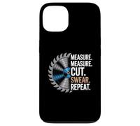 Misura Tagliare Giura Ripetere Divertente Lavorazione Del Legno Umorismo Amico Custodia per iPhone 13