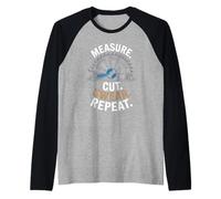 Misura Tagliare Giura Ripetere Divertente Lavorazione Del Legno Umorismo Amico Maglia con Maniche Raglan