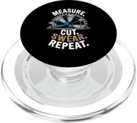 Misura Tagliare Giura Ripetere Divertente Lavorazione Del Legno Umorismo Amico PopSockets PopGrip per MagSafe