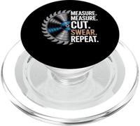 Misura Tagliare Giura Ripetere Divertente Lavorazione Del Legno Umorismo Amico PopSockets PopGrip per MagSafe