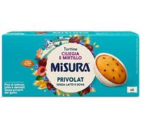 Misura Tortine alla Ciliegia e Mirtillo Senza Latte e Uova per privolat 290g