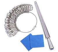 Misuratore Anelli, ZoneYan Anello Gauge Anelli di Misura Strumenti, Calibro per Anelli Mandrino, Metallo Dimensionamento Misuratore Anelli, Misura le Dimensioni Delle Dita e Degli Anelli, Taglia 41-76