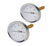 Misuratore bimetallico della temperatura dell'acqua 2 pezzi con guaina in rame Termometro quadrante da 63 mm 0-120 ℃ for stufa esterna caldaia riscaldamento centralizzato