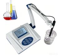Misuratore da Banco Ad Alta Precisione, PH-Metro Digitale da Laboratorio con Display LCD, Intervallo di Misurazione 0-14,00 PH, Risoluzione 0,1/0,01 PH, Calibrazione Automatica per Acquari